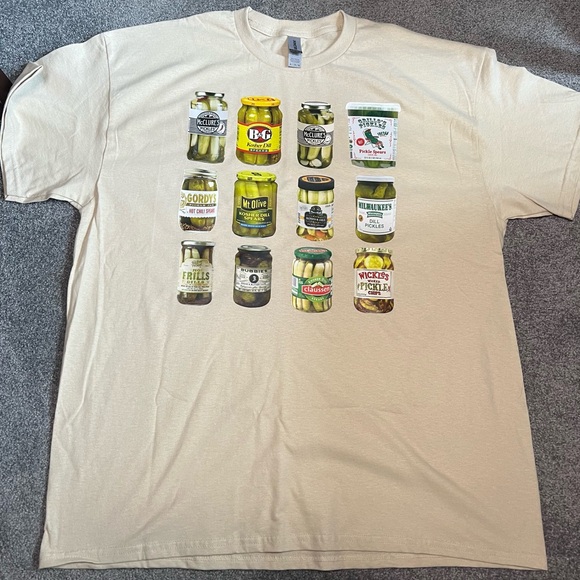 Gildan Tops - NEW PICKLE SHIRT sz.XL unisex shirt pickles Gildan T-Shirt Tan Shirt